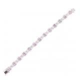 RARE No Heat Pink Sapphire & Diamond 18K Bracelet