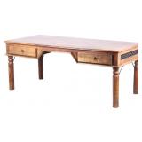 Old English Solid Wood & Wrought Iron Writing Desk