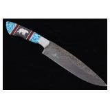 Navajo Dave Yellowhorse Turquoise Bear Knife