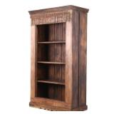 Scandinavian High Relief Carved Solid Wood Shelf