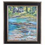 Theresa LaChance Ely Signed Painting: Bubble Lines