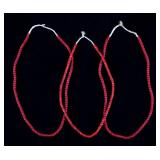 Hudson Bay Red White Heart Trade Bead Necklaces