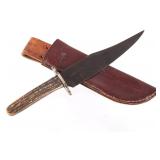 Frontier Bowie Stag Horn Fighting Knife c. 1800-
