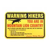 Mountain Lion Warning Sign from Canada