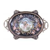 Castilian Cloisonne & Bronze Decorative Platter