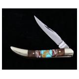 Navajo Turquoise & wood Inlaid Maxam Knife