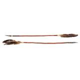 Sioux Polychrome Painted Metal Tip Arrows 1890-