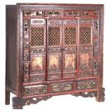 Chinese Qing Dynasty Style Wood & Painted Cabinet