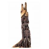 Large Hand Carved Elephant Herd Wooden Statue