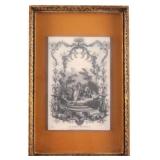 Framed La Danse Bachique Engraved Etching