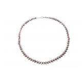 Navajo Sterling Silver Disk Beaded Necklace