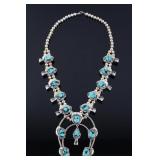 Navajo Style Silver Squash Blossom Necklace