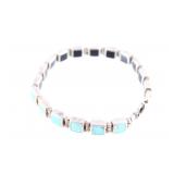 Navajo Sterling Silver Turquoise & Onyx Bracelet