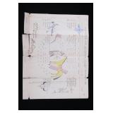 1879 Original Sioux War Ledger Drawing
