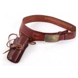 Leather Ammo Belt & Holster w/ Wells Fargo Buckle
