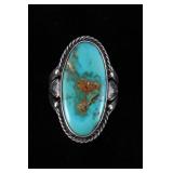 Navajo Fred Peshlakai Silver Turquoise Ring