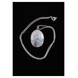 Navajo Sterling Silver & Turquoise Coyote Necklace