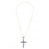 Navajo Sterling Silver Inlaid Cross Necklace