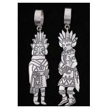 T. Singer Sterling Silver Dancer Figure Pendants