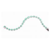 Luxury 7.95 ct Emerald & 2.47 Diamond 14K Bracelet