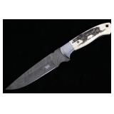 Yellowstone Grizzly Scrimshaw Damascus M.T. Knives