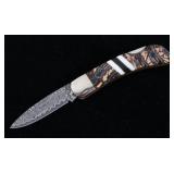 Woolly Mammoth Tusk, Onyx & MOP VG-10 Knife