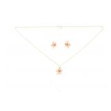 Black Hills 10K Gold Rose Earrings & Necklace