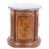 Regency Style Marble Topped Solid Wood Drum Table