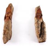 Two Hand Carved Native American Figurines