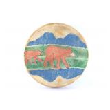Plains Indians Polychrome Hide Bear Drum