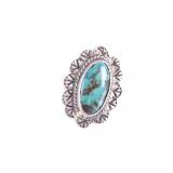 Navajo Sterling Silver Morenci Turquoise Ring