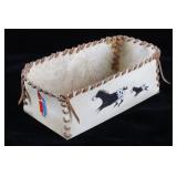 Nez Perce Parfleche Polychromal Painted Hide Box