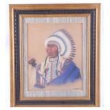 Original 20th C Framed L. Waterman Chalk Pastel