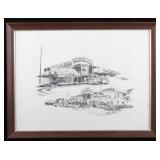 1982 Martha Cooney Wise River Club Lithograph