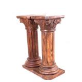 Wooden Roman Corinthian Pedestal Stands