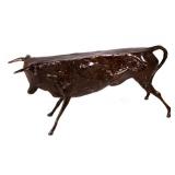Mid-Century Modern Bronze Steer Table Sculpture