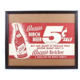 Oscars Birch Beer Framed Advertising Poster