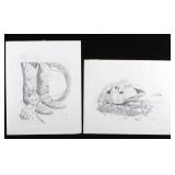 Signed Thomas Voorhis Western Sketch Prints