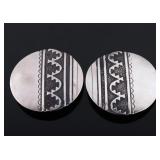 T. Singer Signed Sterling Clip Back Earrings