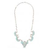 Navajo Petite Point Turquoise Thunderbird Necklace