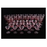 Fostoria Pink Crystal Etched Wine Glass Collection