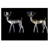 Pair of Brass Stag Candlestick Holders