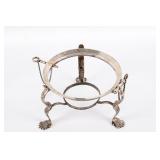 Sterling Silver Antique Round Chafer Stand; 1878