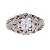Art Deco European 1.27 ct. Diamond 18K Gold Ring