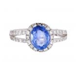 Montana Cornflower Blue Sapphire & Diamond Ring