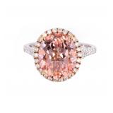 Morganite & Diamond 14K Rose and White Gold Ring