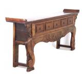 Early Chinese Side Table Elaborate Carving 1800-