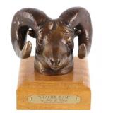 Original John L. Clarke Glacier Ram Bronze Montana