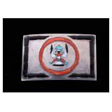 Navajo Eagle Kachina Multistone Inlaid Belt Buckle