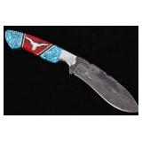 Navajo D. Yellowhorse Turquoise Longhorn Knife